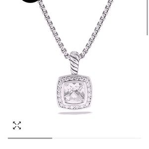 David Yurman petite Albion pendant necklace - white topaz and diamonds